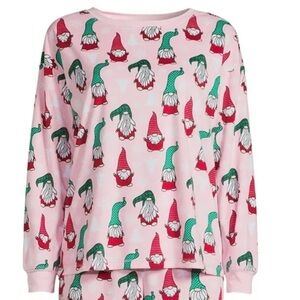 Holiday Time pink velour Gnome Pajamas